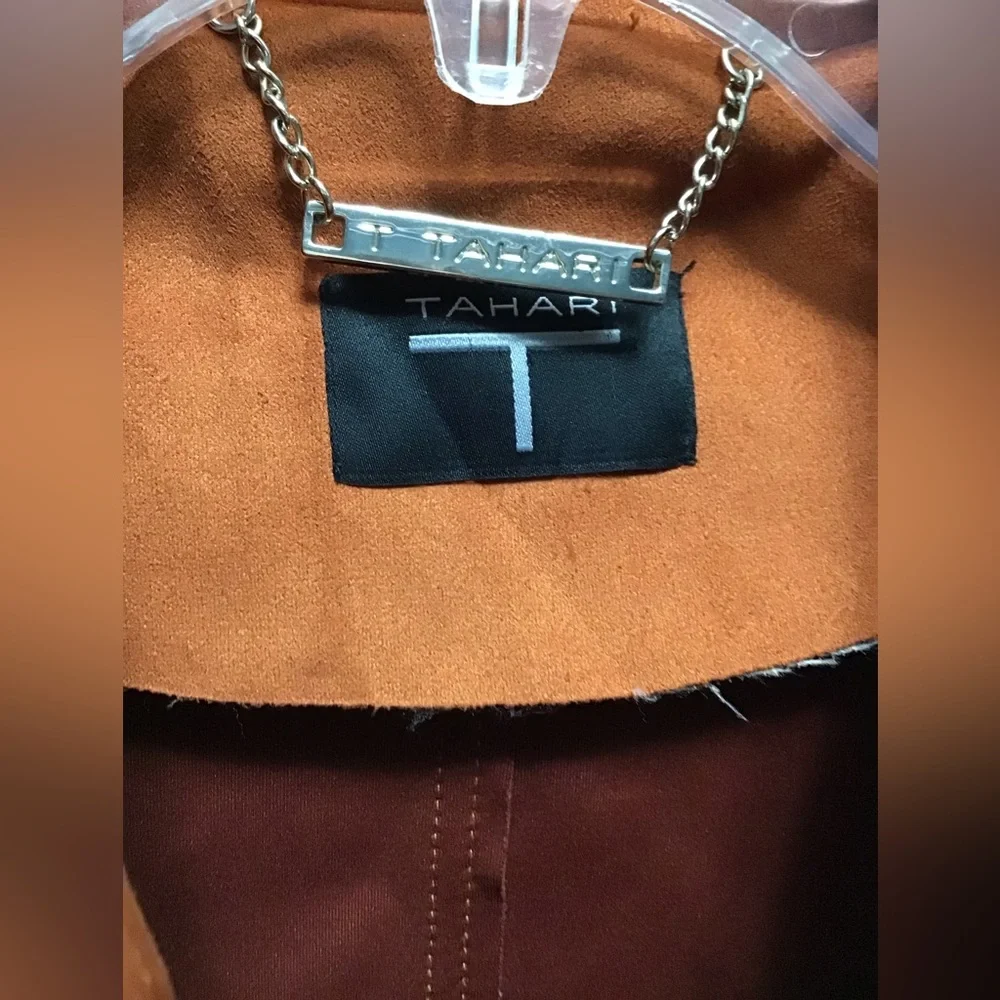 Tahari faux suede jacket sz M - Picture 2 of 7